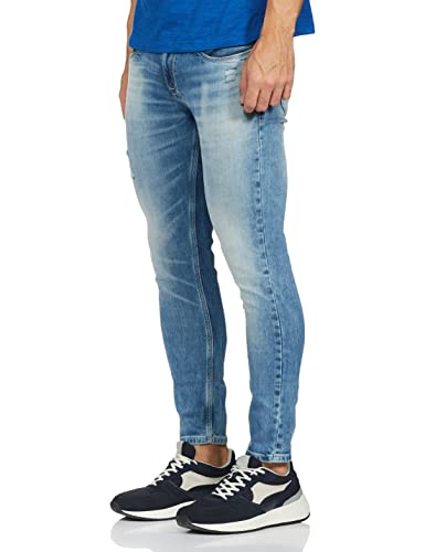 Image of Spykar Men's Mid Rise Mid Tone Wash Cotton Tapered Fit Jeans (S21K-01BA-016BU-P)