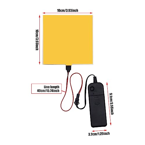 Image of Electroluminescent EL Panel Light, DIY EL Light Cuttable Paper for Decoration /Cosplay /Funny Birthday Parties /Horror Theme Parties /Pumpkinhead,Yellow (10cmx10cm)-1PCS (2, Yellow)