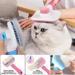 Slicker Dog Brush Cat Hair Brush Pet Grooming Non slip Handle Self Cleaning Daily Use to Clean Loose Fur Medium Long Hair - Image 2