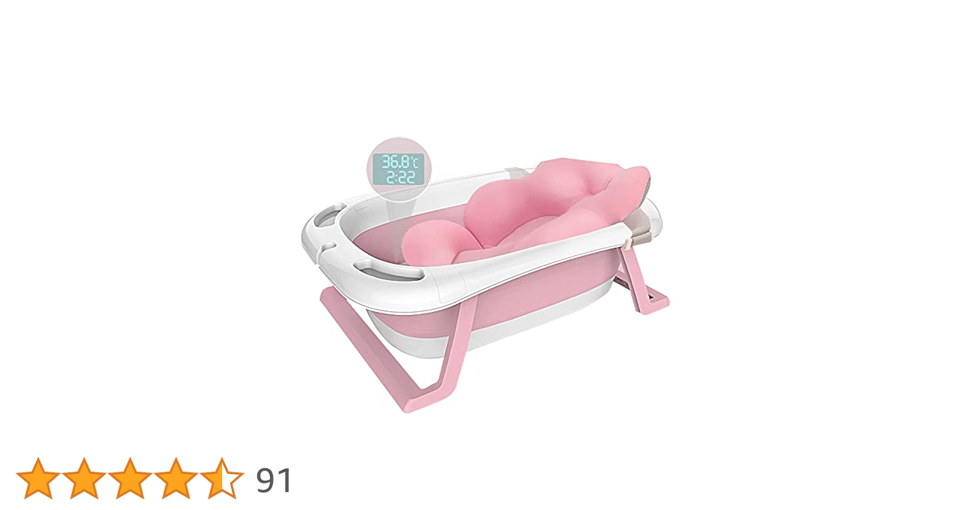 Mugxnem Collapsible Baby Bathtub, Portable Folding Toddler