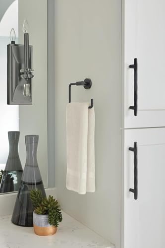 Image of Amerock Arrondi 5 inch Matte Black Towel Ring