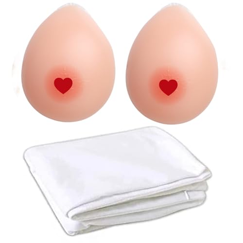 WISFANCY Kit de prothèse Mammaire en Silicone pour Oreiller corporel Dakimakura Housses d'anime, Forme de Goutte d'eau avec Housse d'oreiller corporel...