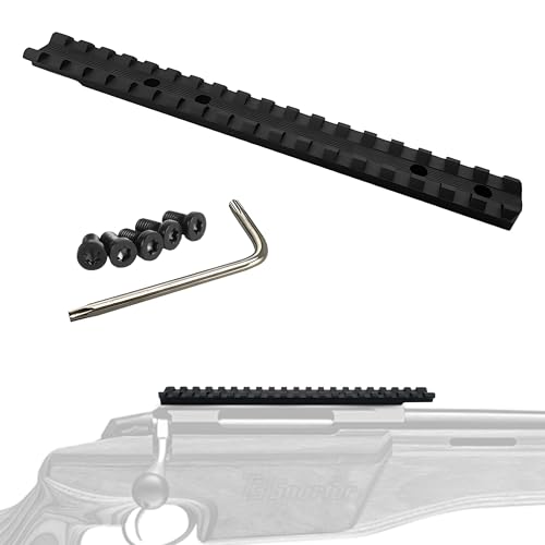 Gotical 18-Slot 7.45 Overall Length Tikka T3/T3x Picatinny Scope Rail Base 6061 T6 Aluminum CNC-machined Hardcoat Anodized Matte Black 0MOA (0-500yds)