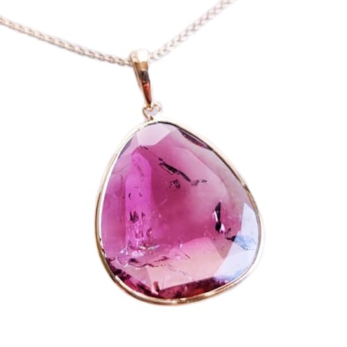 Collier tourmaline rose naturelle argent, cadeau bien-être et spirituel