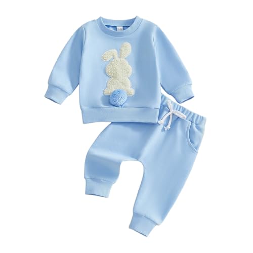 Ensemble lapin Pâques bébé en coton : survêtement 2 pièces 0-3 ans pour fêtes