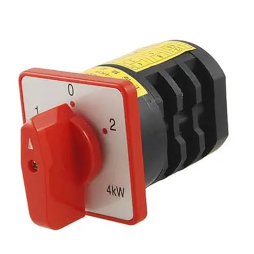 Interrupteur rotative rouge 1-0-2 avec 3 positions stables