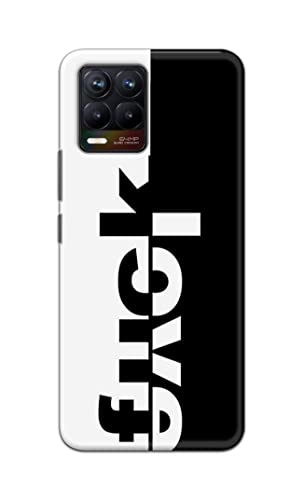 Image of PRINTFIDAA One Words Fukc Love Creative Art Innovative Wonderfull Printed Designer Hard Case for Realme 8 / Realme 8 Pro Back Cover -(e) RPM1003