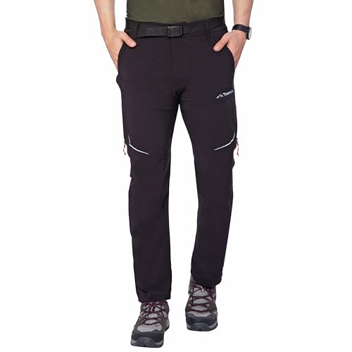 Image of TRIPOLE Trailblazer Trekking and Hiking Pants and Cargo for Outdoors and Travelling (in, Alpha, L, Regular, Full Black)