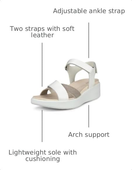 Image of ECCO Flowt Wedge Luxury Crossband | Casual Sandals