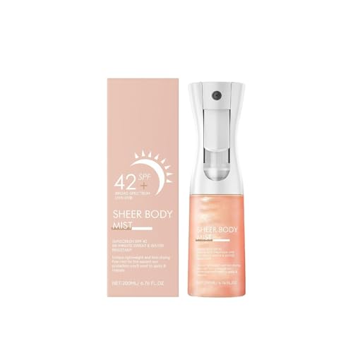 Genérico Cuerpo Transparente Mist SPF 42 con PulverizacióN Hidratante E Hidratante para Piel Brillante, Liviana Y Absorbente RáPida, Le Da A La Piel Un Acabado Brillante,1PCS