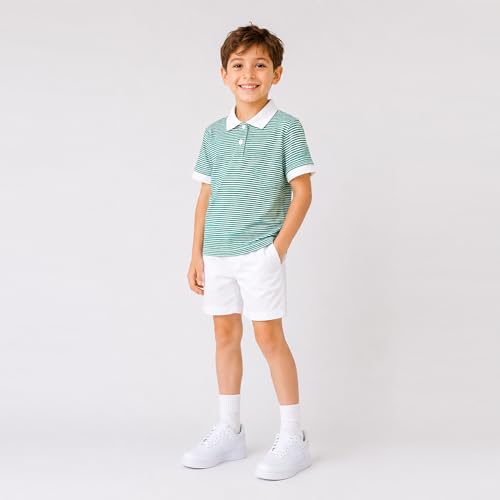Image of Mud Kingdom Boys Polo Shirt Short Sleeve School Uniform Pique Polo Summer
