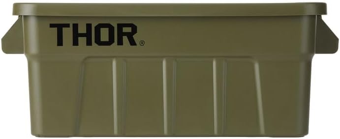 Thor Storage Tote [53L/Olive] Container Premium Box with Lid. Organizing. Camping/Hunting Carry Case With Lid.