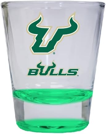 R and R Imports South Florida Bulls - Vaso de chupito redondo de colores (verde)
