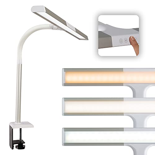 Ottlite Perform Led Clamp Lamp For Desks With Clearsun Led Technology - Extra Wide Overhead Lighting With 3 Color Temperatures - Sturdy Clamp Mounts To Tables For Home, Office, Dorms & Workbench #TOP21