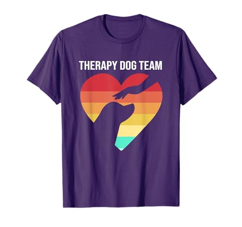 Therapy Dog Team Retro Therapy Dog T-Shirt for Men Women Girls Kids