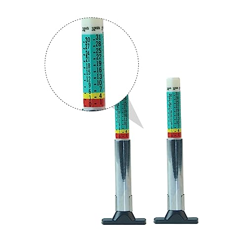 SOLUSTRE 2pcs Tread Depth Gauge 0-25mm Depth Tester Stainless Steel Material for Safe Driving