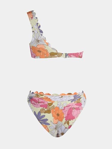 Cupshe Women'S Bikini Sets Two Piece Bathing Suit One Shoulder Mid Rise Scalloped Wide Strap Back Hook,L thumb #5