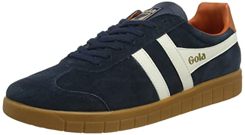 Image of Gola Men's Hurricane Suede Navy /Off-White /Moody Orange /Gum 9 M