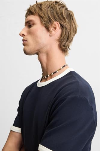 Image of Alan Jones Clothing Men's Regular Fit Stretch Cotton T-Shirt | Round Neck Short Sleeve Contrast Trim Tee | Casual Crew Neck T-Shirt for Men