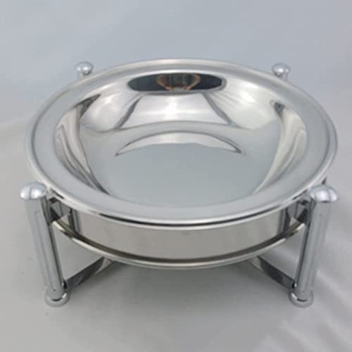 hyywmgx Runder Chafing Dish aus Edelstahl in voller Größe, Chafers und Buffetwärmer-Sets mit Essenspfanne, Rahmen… – Bild 4