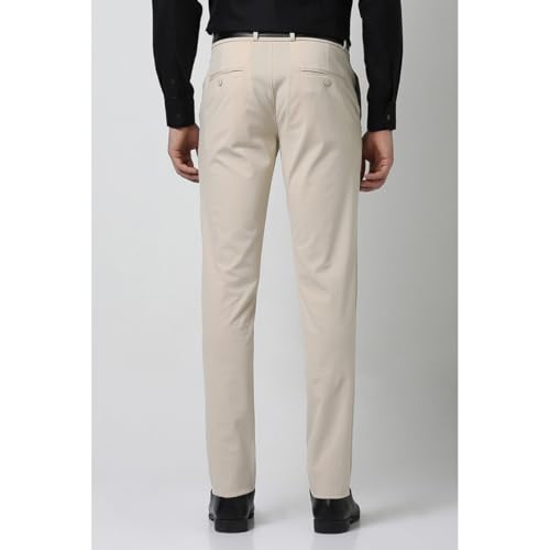 Image of Van Heusen Men Mid Rise Move Labs Knitted Premium Trousers | 360 Degree Stretch| Auto-Flex Waist Band |Wrinkle Free