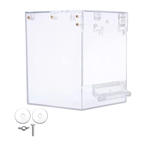 Vogel Badewanne Käfig, Haustier Vogel Badehaus, Vogelkäfig Vogelwanne Dusche Transparent Vogeltränke mit hängendem Haken Cover