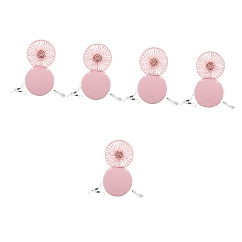 Didiseaon 5pcs Portsble Fan Desk Top Fan Rechargeable Outdoor Fan Portable Air Fan Portable Outdoor Fan Small Outdoor Ceiling Fan Table Top Fan Cooling Fans Portable Cooler Foldable Miss Abs