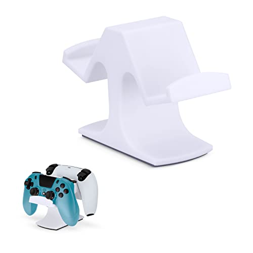 Image of Dual Game Controller Desktop Holder Stand - Universal Design for Xbox ONE, PS5, PS4, PC, Steelseries, Steam & More, Reduce Clutter UGDS-03 (White)