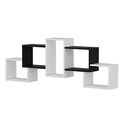 HOMIDEA Étagère manga Murale - Étagères pour salon de style moderne (Blanc/Noir) – Image 4
