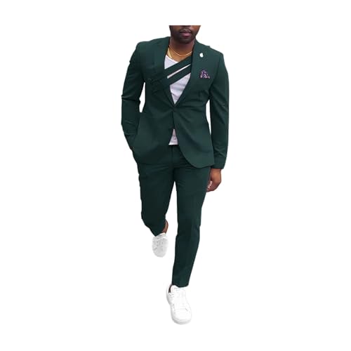 Men Suits Orange Tuxedos Jacket Pants Slim Fit Lapel 2-Piece Wedding Groom Business Blazers