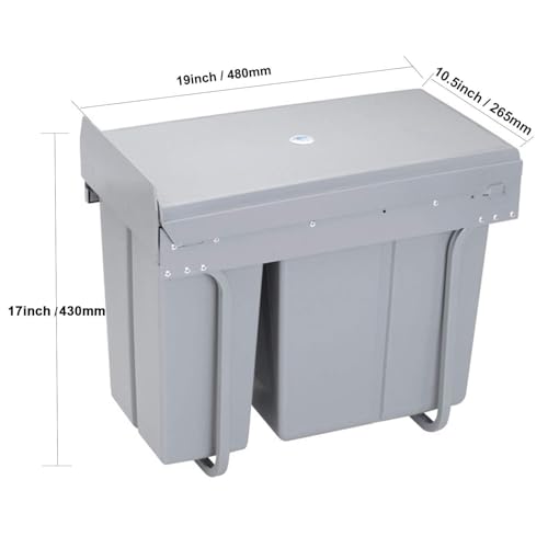 Caneca de basura doble extraíble para cocina 30L miniatura 2