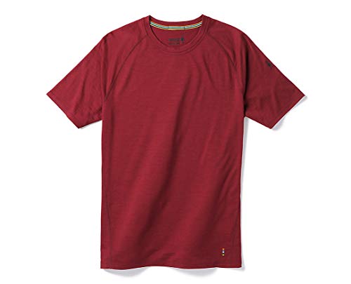 Smartwool Men’s Short Sleeve Shirt - Merino 150 Wool Baselayer Performance Top Tibetan RED Small