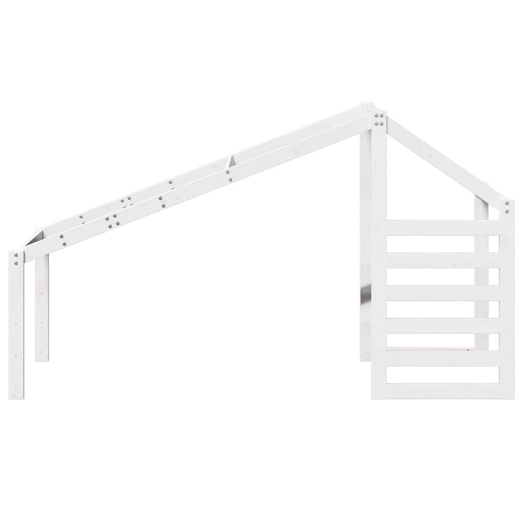 Techo para cuna blanco de madera de pino maciza, 198 x 97 x 113 cm, con entrada abierta, accesorio para somier y soporte para colchón, ideal para habitación infantil, zona de juegos