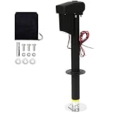 Pafessa 12V Electric Tongue Jack 4000lb A-Frame Heavy Duty Trailer Jack 18” Travel Add 4.5” with The Drop Foot & LED Light for Travel Trailer Camper, Protective Cover Included