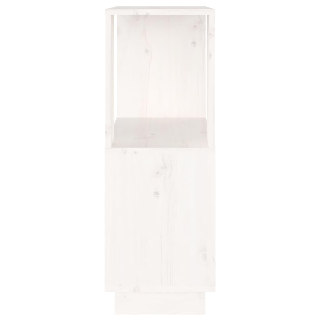 Libreria Divisorio Legno Pino Bianco 51x25x70 cm | Scaffale autoportante compatto per soggiorno e corridoio con ampi ripiani aperti e supporto di fissaggio a parete.