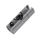Supporto cromato per soffione doccia per barra scorrevole rotonda da 20-25 mm, staffa di montaggio per doccia regolabile a 360 gradi, installazione di utensili, robusta struttura in ABS, argento (nero
