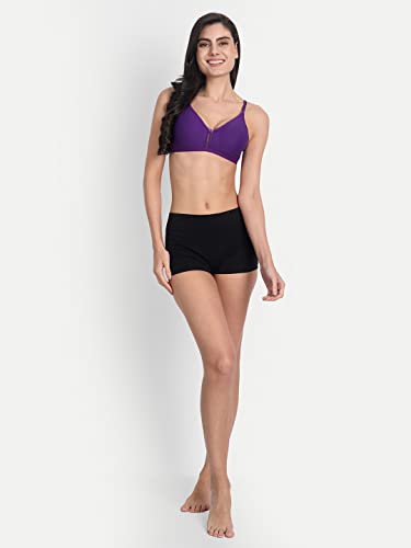Image of Aimly Women's Cotton Blend Seamless Non-Wired Adjustable Strap Bra Pack of 2
