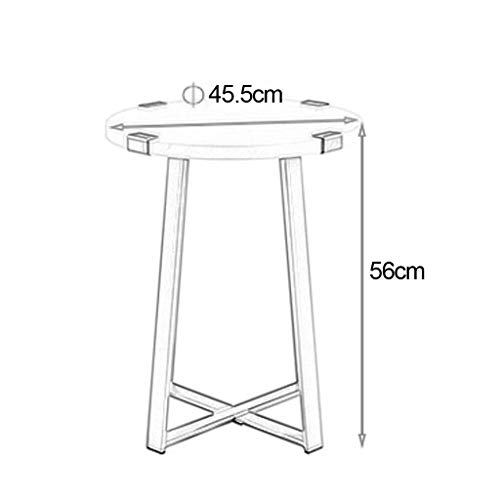 Table basse ronde bois vintage meuble salon industriel rustique pour décoration maison
