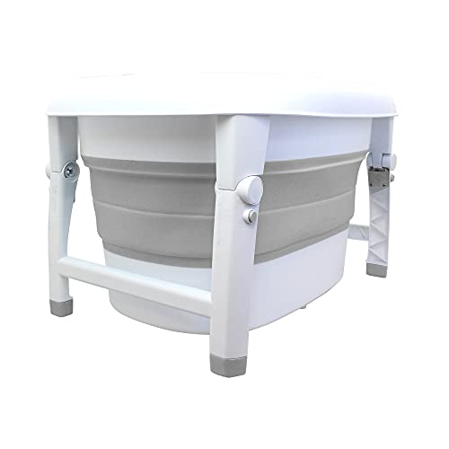 BANHEIRA PORTATIL DOBRAVEL MEDIA - CINZA/BRANCO, Clingo, Cinza/Br...