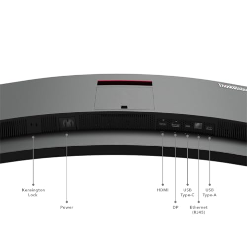 Image of Lenovo ThinkVision T34w-30 34 inch Class UW-QHD Curved Screen LED Monitor - 21:9 - Raven Black