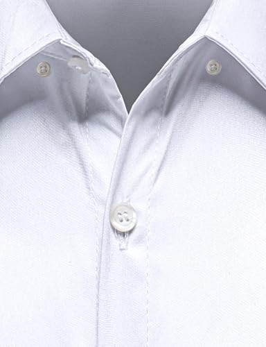 Boys Stretch Soft Dress Shirts Wrinkle Free Long Sleeve Button Down Shirts with Pockets for School Prom3