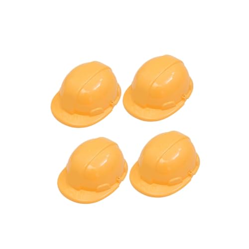NAMOARLY 4Pcs Simulation Safety Helmet Yellow Construction Hard Hats for Role Play Educational for Boys and Lightweight and Fun Props for Creative Imagination