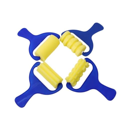 Set di rulli di vernice, spugna di vernice set di rulli in schiuma spazzole di pittura spugne rulli per i pittori manganere kit rullo piccolo per bambini forniture artistiche fai -da -te 4pcs