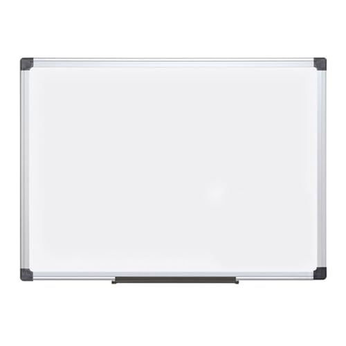MasterVision Maya Series Magnetic Dry Erase Board, Lacquered Steel Whiteboard, Snap-On Marker Tray, Wall Mounting Kit, 48' x 72', Aluminum Frame