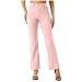bawilom Womens Stretchy Dress Pants 2 Pockets High Waist Pull On Office Slacks Casual Business Work Pants Long Trousers Pink