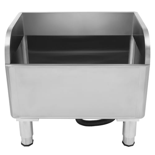 Stainless Steel Floor Mount Mop Sink/Basin Free Standing Single Bowl Utility Kitchen Mop Service Basin with Sink Drainer 23.6X16.1X21.7in