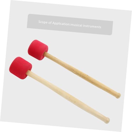 Baqueta para bombo ibasenice, 1 unidad, mango de madera, cabeza acolchada de caucho para notas graves reforzadas, color rojo miniatura 7