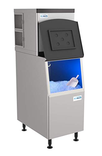Image of KoolMore - CIM-350 Modular Ice Maker Machine, 350 lb. Full Cube Production, Free-Standing with Air Cooled Evaporator, Stainless-Steel