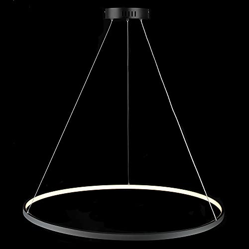 Anneau Cercle LED Suspension Moderne Métal Acrylique Lustre Hauteur Réglable Lampe Suspendue Cover
