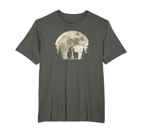 T-Shirt Chasse pour Homme Cerf élaphe Cadeau Chasse Hommes T-Shirt
